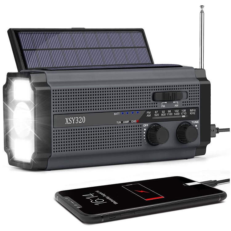Nigecue SYJ-BK Solar Radio - Tragbares Kurbelradio